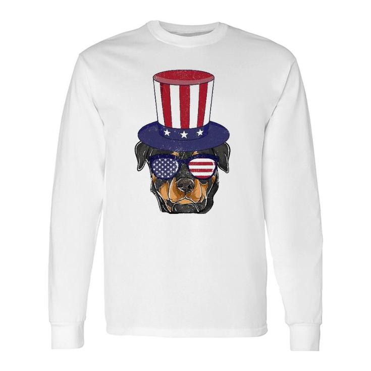 Rottweiler Patriotic Dog Mom & Dad S 4Th Of July Usa Long Sleeve T-Shirt
