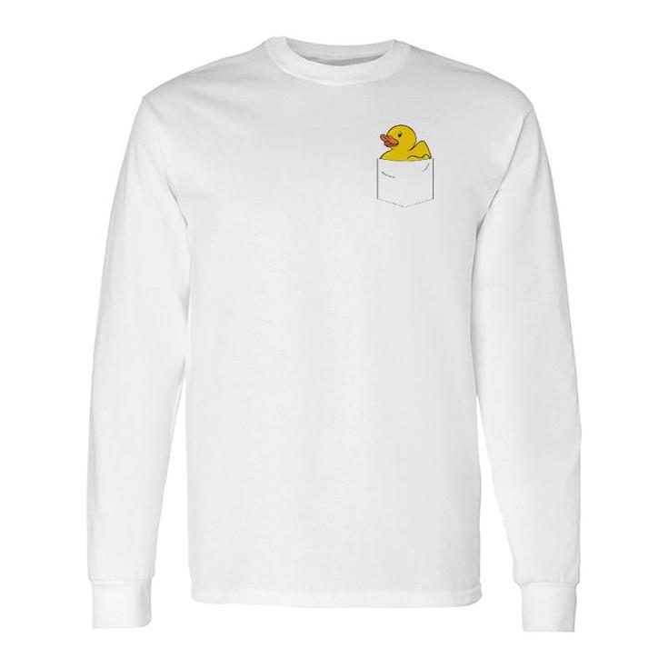Rubber Duck In Pocket Rubber Duckie Long Sleeve T-Shirt T-Shirt
