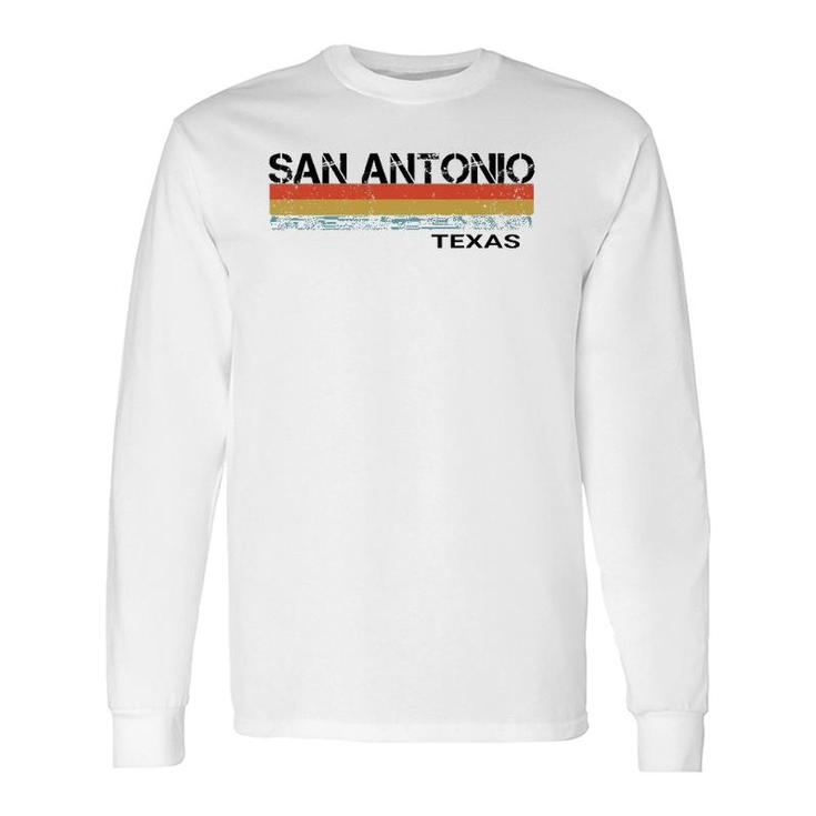 San Antonio Vintage Retro Stripes Long Sleeve T-Shirt