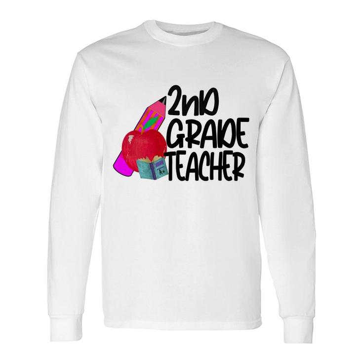 Second Grade Teacher Back To School Black Teacher Life Long Sleeve T-Shirt
