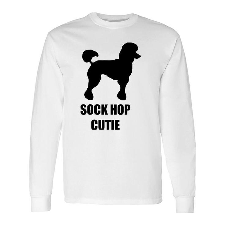 Sock Hop Cutie 50S Costume Black Poodle Long Sleeve T-Shirt