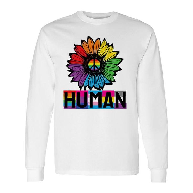 Sunflower Human Lgbt Flag Gay Pride Month Lgbtq Long Sleeve T-Shirt