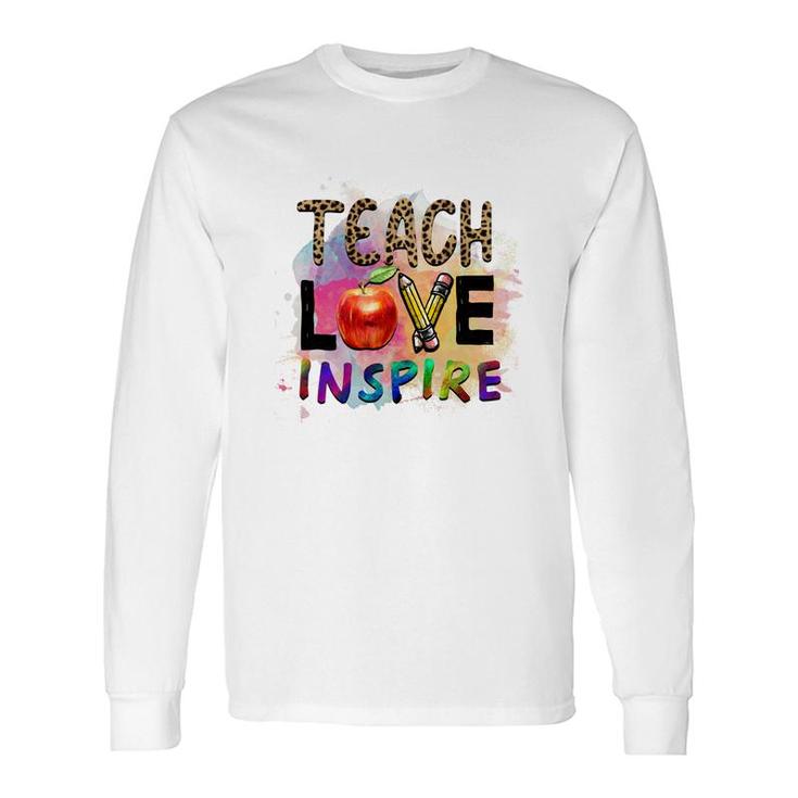 Teacher Leopard Teach Love Apple Great Long Sleeve T-Shirt
