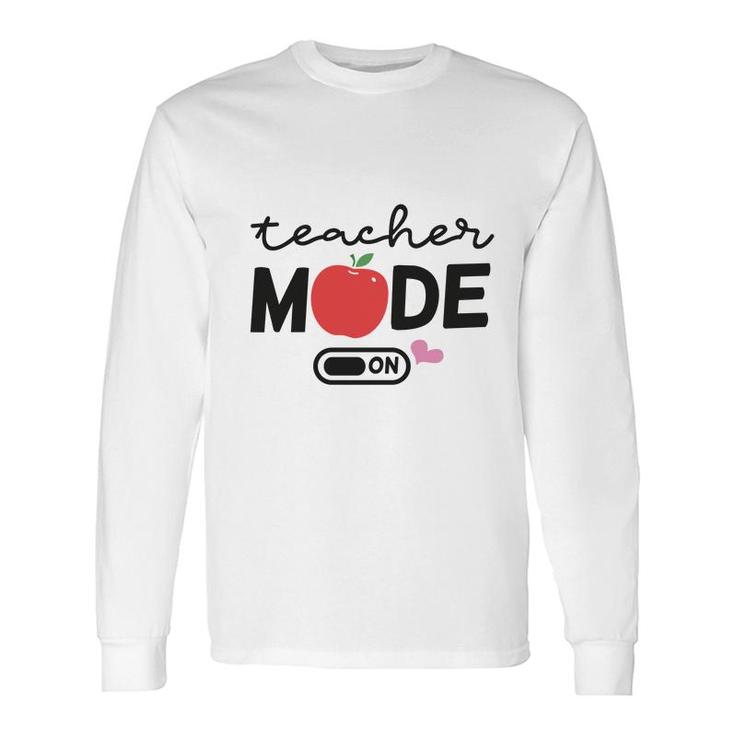 Teacher Mode On Apple Pink Heart Decor Long Sleeve T-Shirt