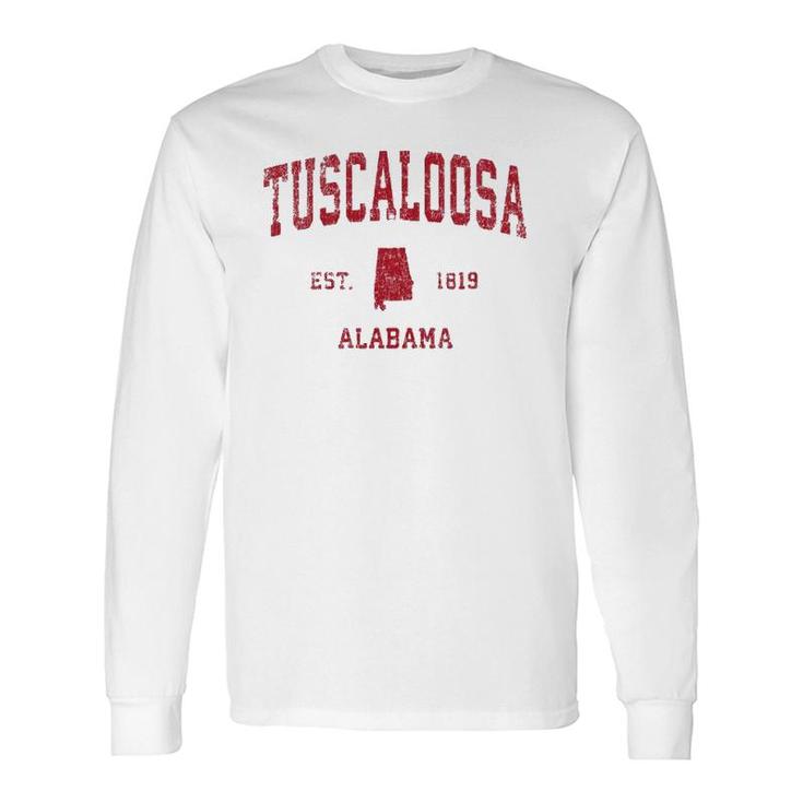 Tuscaloosa Alabama Al Vintage Sports Red Print Long Sleeve T-Shirt T-Shirt