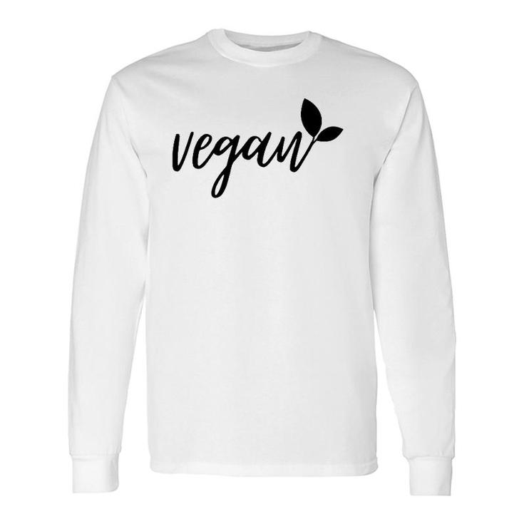 Vegan With Leaf Plant Based Vegan Long Sleeve T-Shirt
