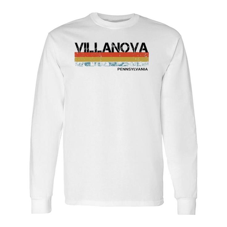 Villanova Pennsylvania State Home Roots Vintage Stripes Long Sleeve T-Shirt