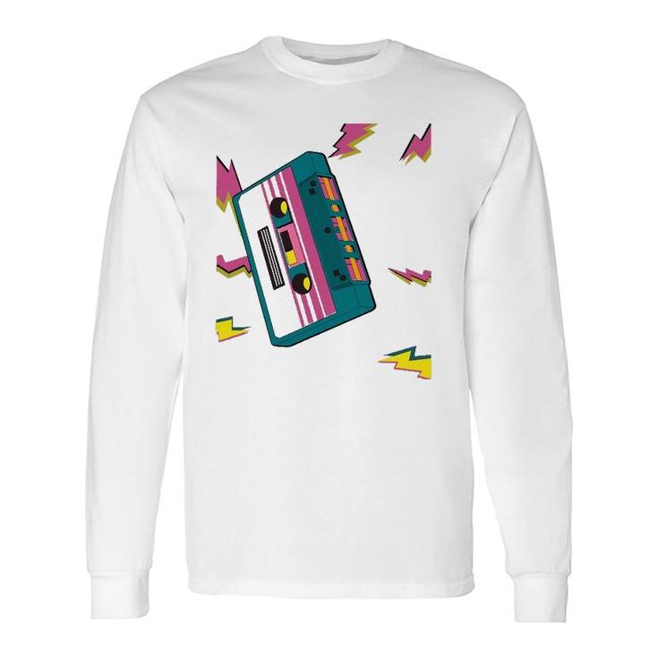 Vintage Cassette Tape In 80S 90S Retro Neon Style Long Sleeve T-Shirt