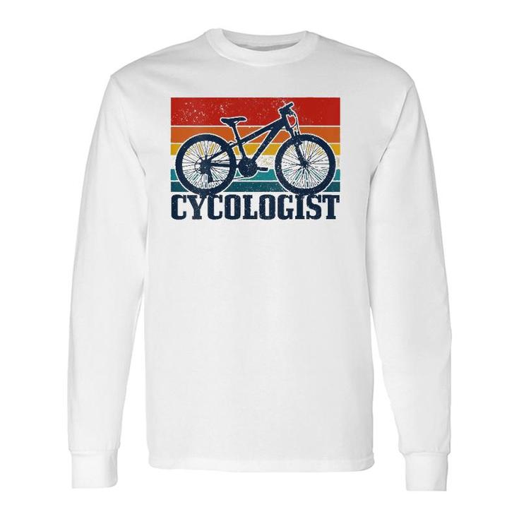 Vintage Cycologist Mountain Bike Mtb Cycling V-Neck Long Sleeve T-Shirt T-Shirt