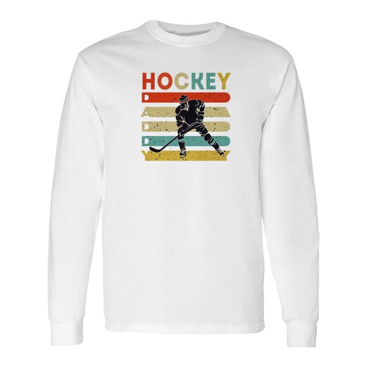 Vintage Ice Hockey Daddy Fathers Day Hockey Premium Long Sleeve T-Shirt