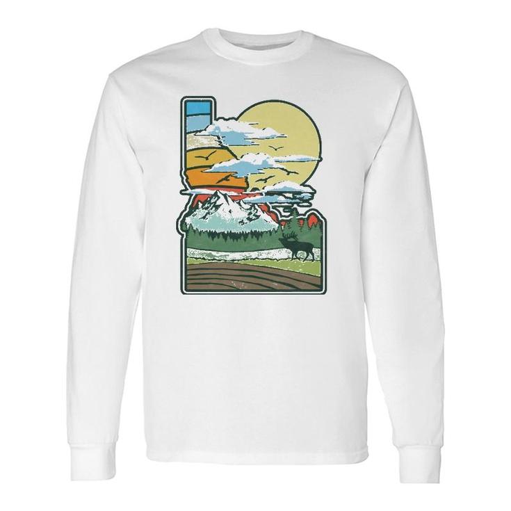 Vintage Idaho Nature & Outside Retro 80S Graphic Long Sleeve T-Shirt T-Shirt