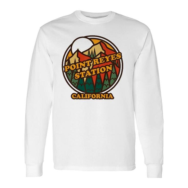 Vintage Point Reyes Station California Mountain Hiking Print Long Sleeve T-Shirt T-Shirt