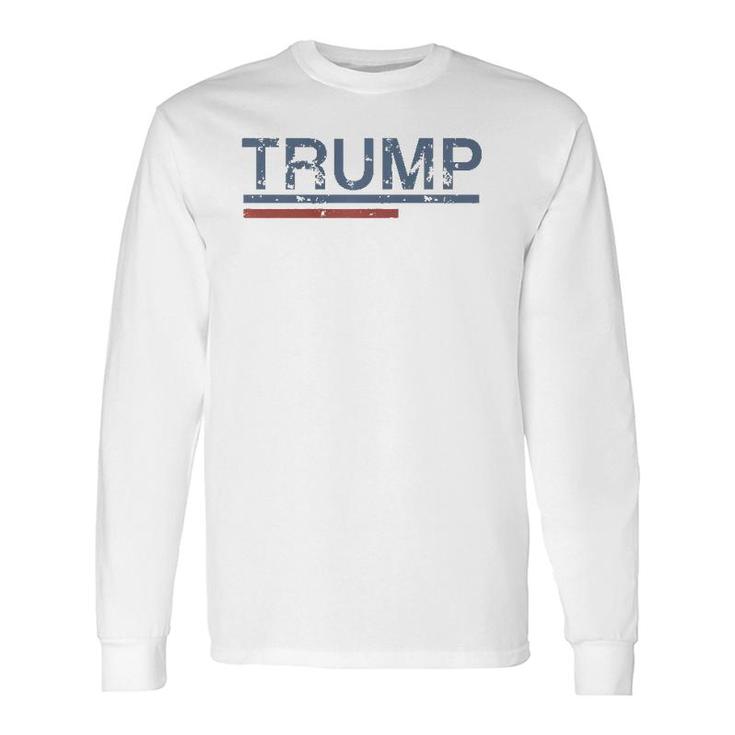 Vintage Retro Style Stripes Trump 2024 Long Sleeve T-Shirt
