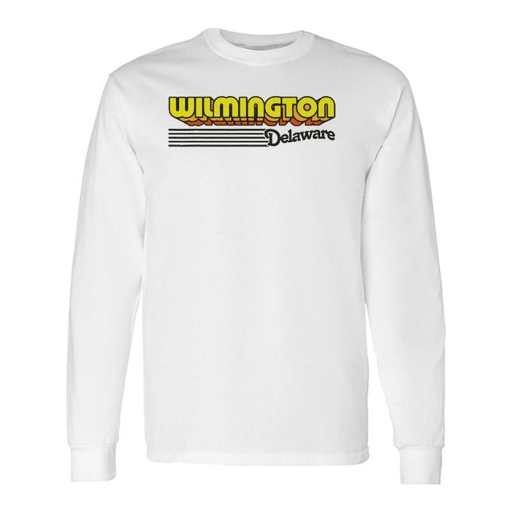Vintage Wilmington Delaware Retro Stripes Long Sleeve T-Shirt