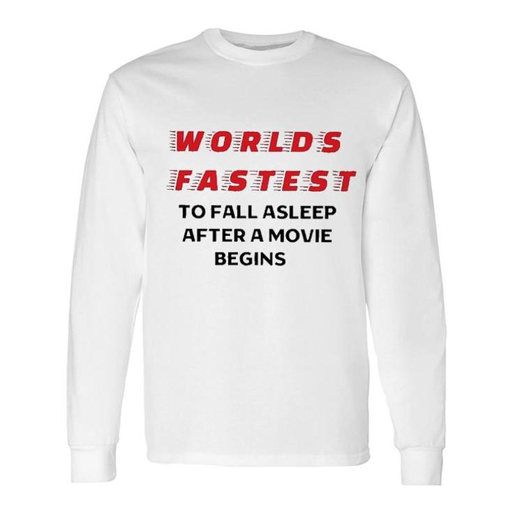 Worlds Fastest To Fall Asleep After A Begins 2022 Trend Long Sleeve T-Shirt