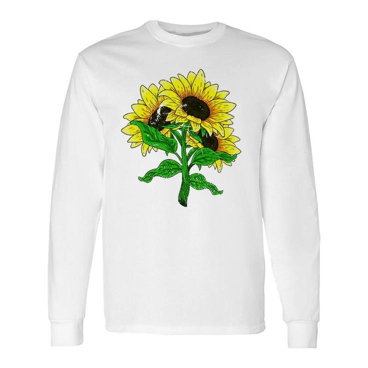 Yellow Flower Florist Floral Blossom Sunshine Sunflower Long Sleeve T-Shirt T-Shirt