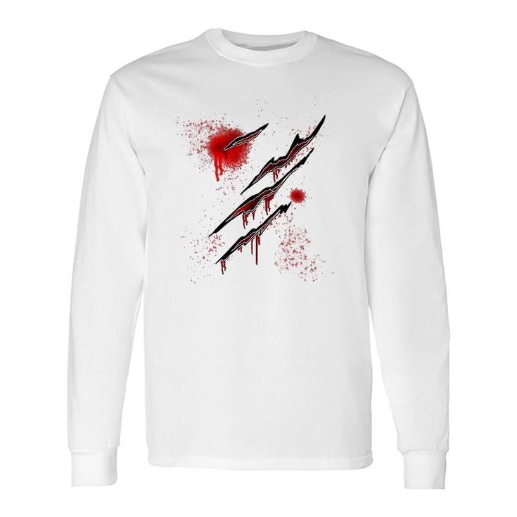 Zombie Ripped Blood Red Zombie Zombie Wounds Long Sleeve T-Shirt