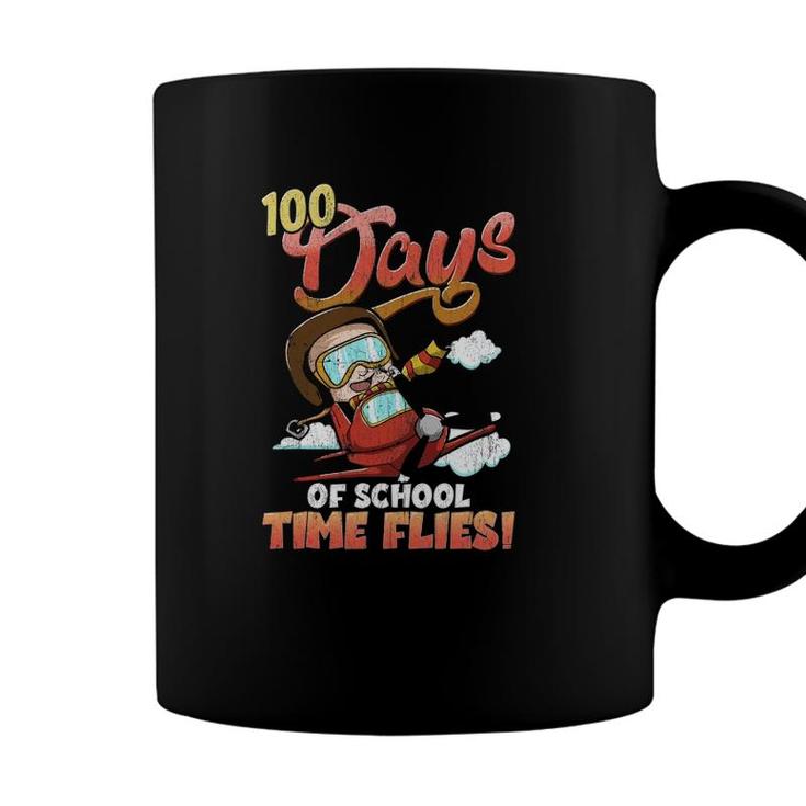 100Th Day Of School Teacher Student Time Flies 100 Days Cute Coffee Mug