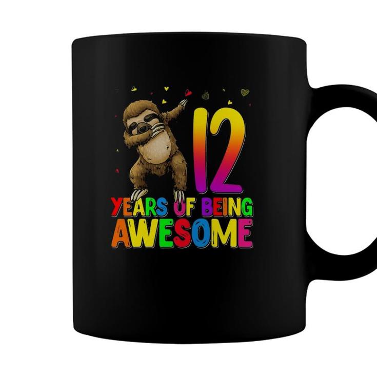 12 Years Old Birthday Sloth Dabbing 12Th Birthday Sloth Coffee Mug