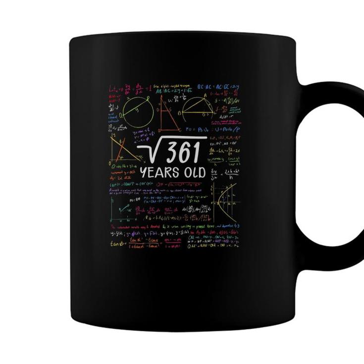 19 Birthday Boy Girl Funny Math Square Root 361  19 Years Coffee Mug