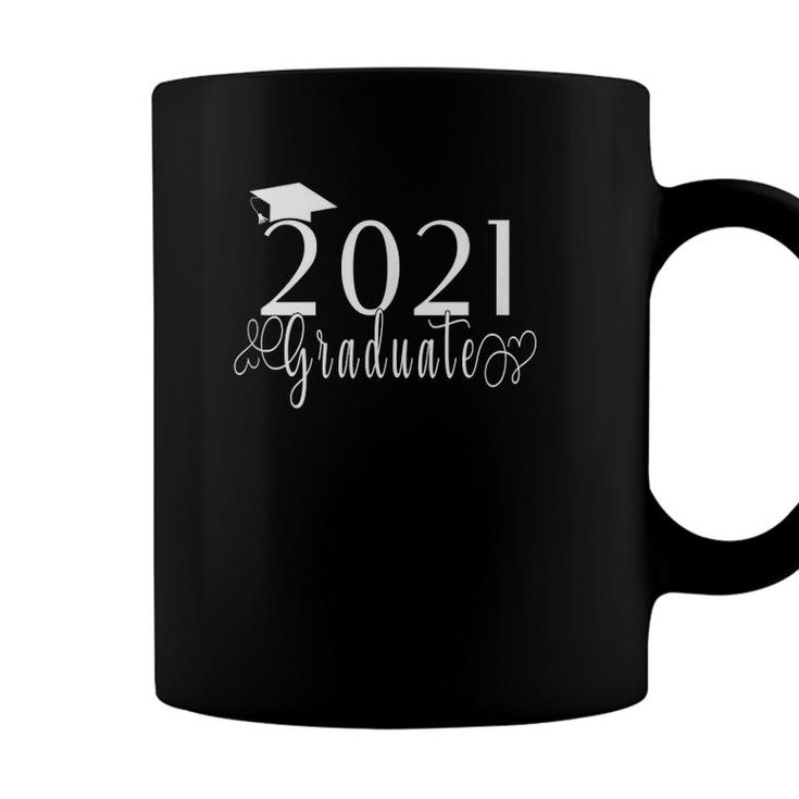 2021 Graduate Senior Fun Girls Class Of 21 Graduating Hearts  Coffee Mug