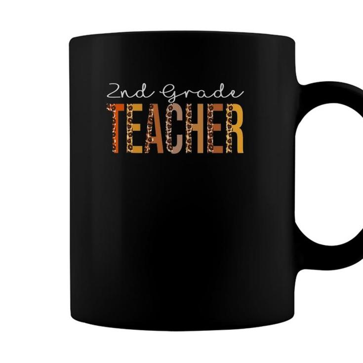 2Nd Grade Teacher Leopard Fall Autumn Lovers Thanksgiving Coffee Mug