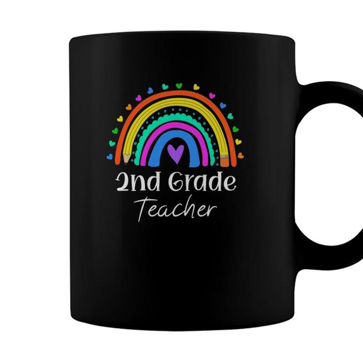 2Nd Grade Teacher Rainbow Heart Second Grade Back To School Coffee Mug