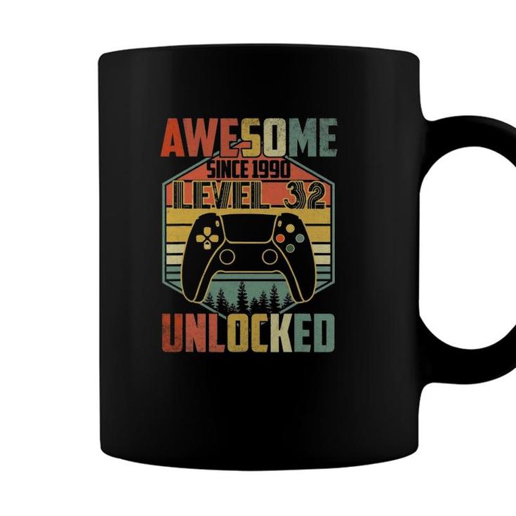 32 Years Old Birthday Gift Awesome Since 1990 Video Gamer Coffee Mug