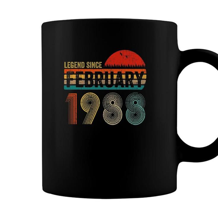 33 Years Old Retro 1988 Birthday Gift Legend Since February 1988  Coffee Mug