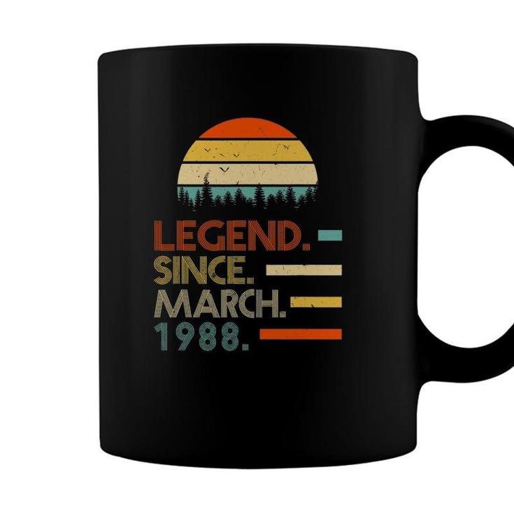 33 Years Old Retro Birthday Legend Since March 1988 Ver2 Coffee Mug