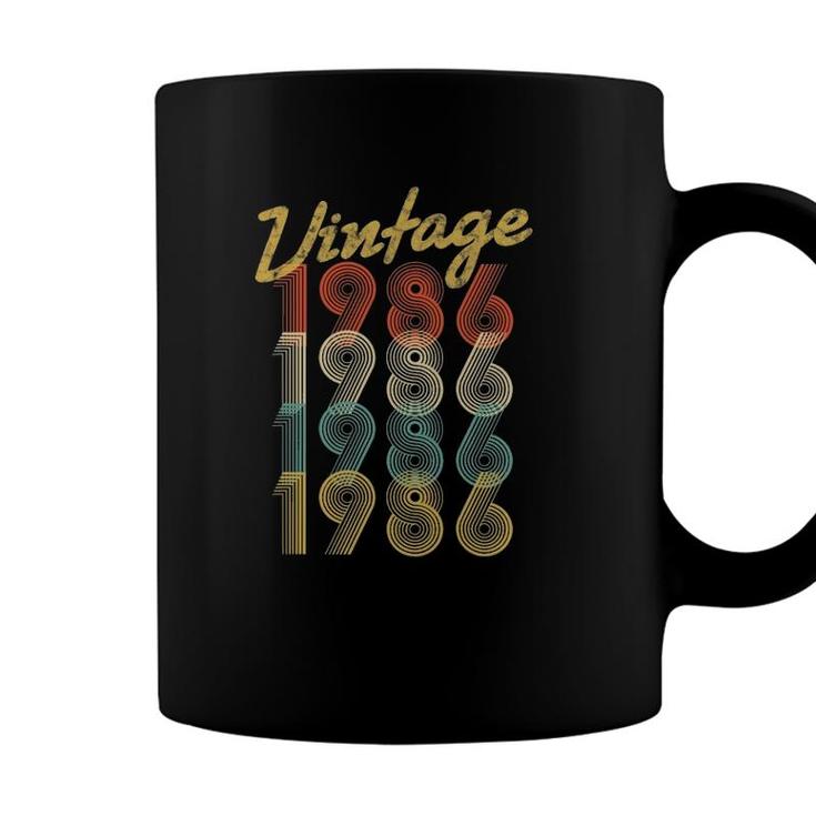 35Th Birthday Gift Vintage 1986 Retro Pop Style 35 Years Old Coffee Mug
