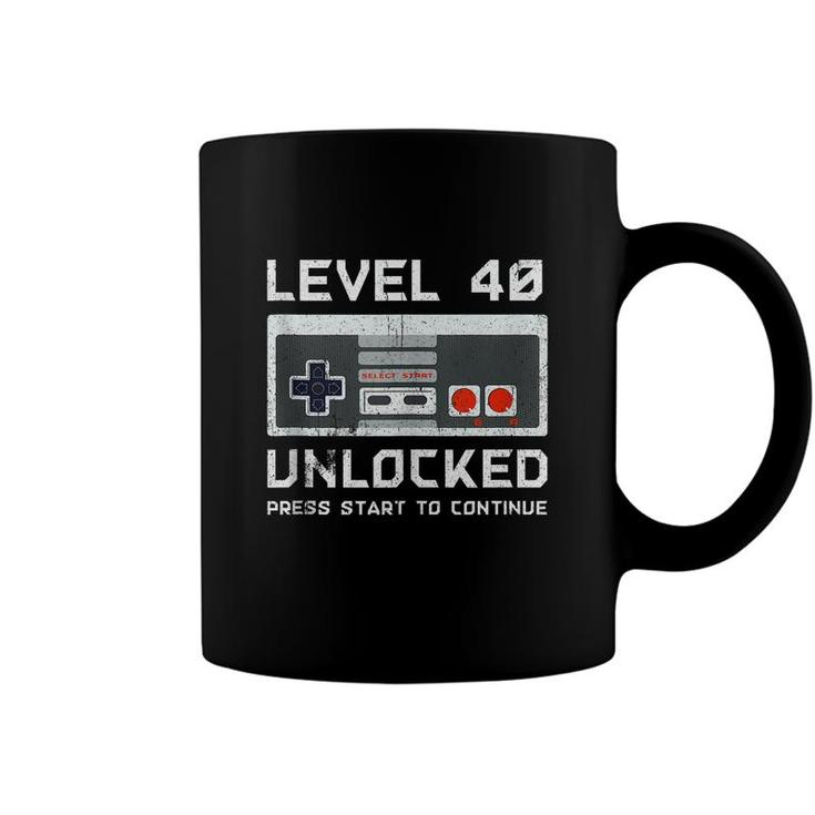 40 Year Old Forty Birthday Gift Level 40 Unlocked Gamer Coffee Mug