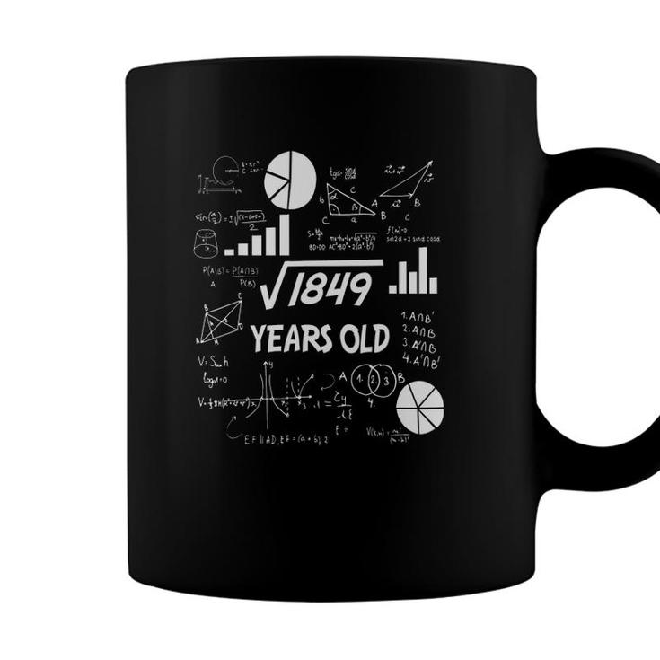 43Rd Birthday Science Square Root Math 43 Years Old Bday Nerd Coffee Mug