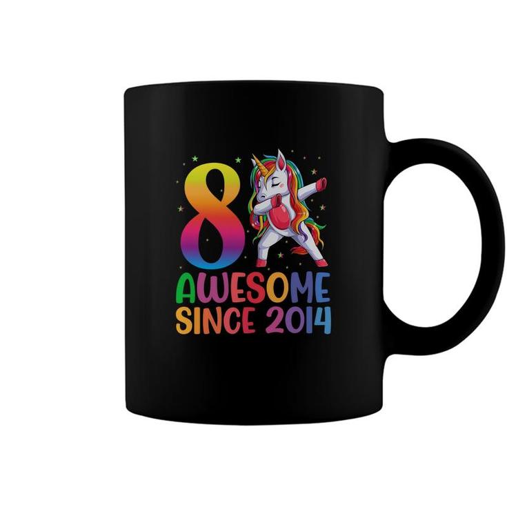 8 Awesome Since 2014 Dabbing Unicorn Birthday Party Coffee Mug
