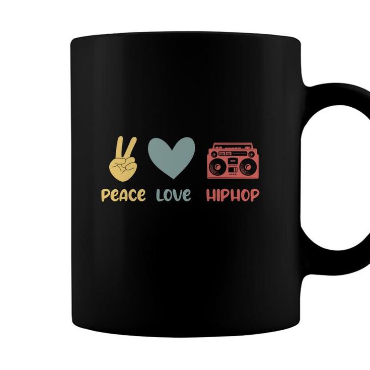 80S 90S Styles Peace Love Hip Hop Funny Idea Music Gift Coffee Mug