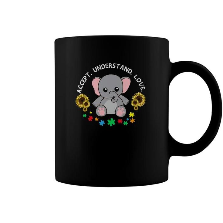 Accept Understand Love Elephant Cool Autism Awareness Gift Coffee Mug