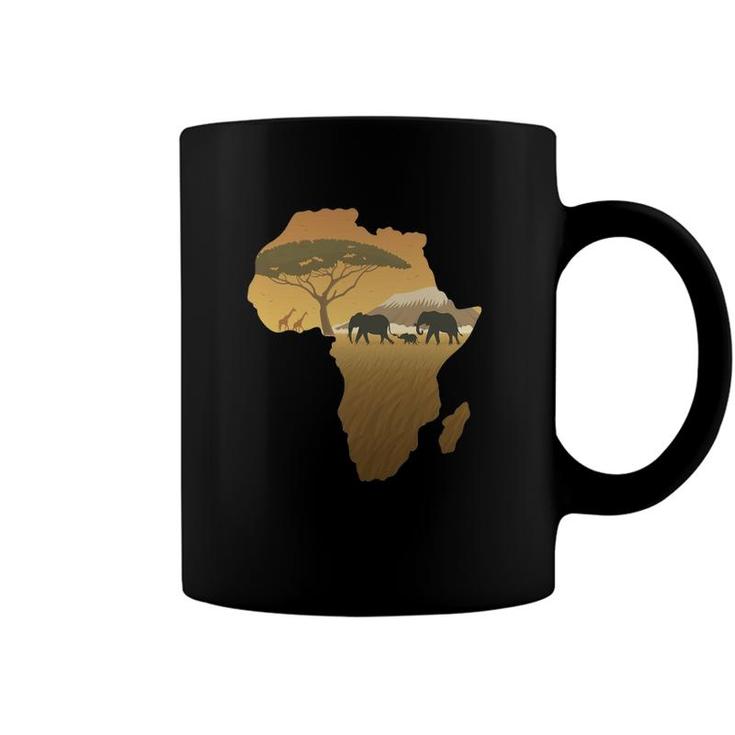 Africa Elephant Map Dad South Animal Big Five Safari Coffee Mug