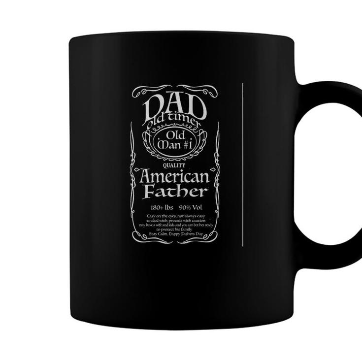 American Dad Fathers Day Whiskey Label Old Man Coffee Mug