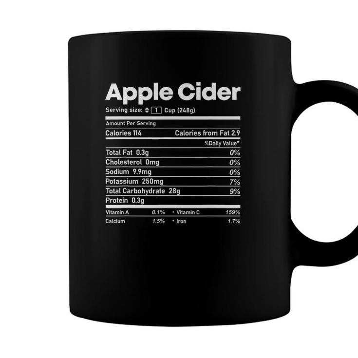 Apple Cider Nutrition Facts Thanksgiving Christmas Matching Coffee Mug