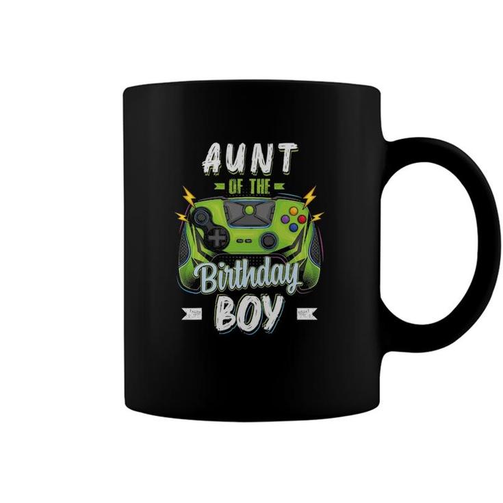 Aunt Of The Birthday Boy Matching Family Video Gamer Party Coffee Mug
