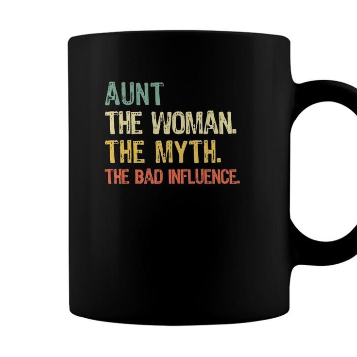 Aunt The Woman Myth Bad Influence Retro Gift Mothers Day Coffee Mug