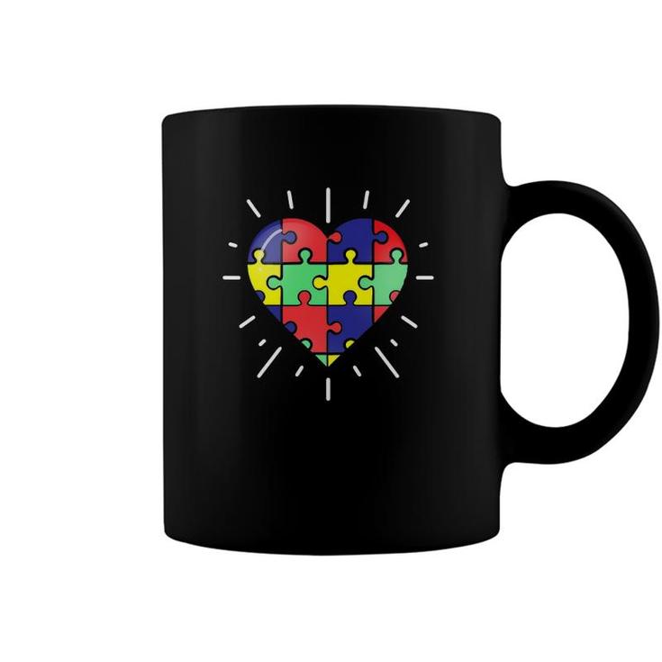 Autism Puzzle Heart Autism Awareness Coffee Mug