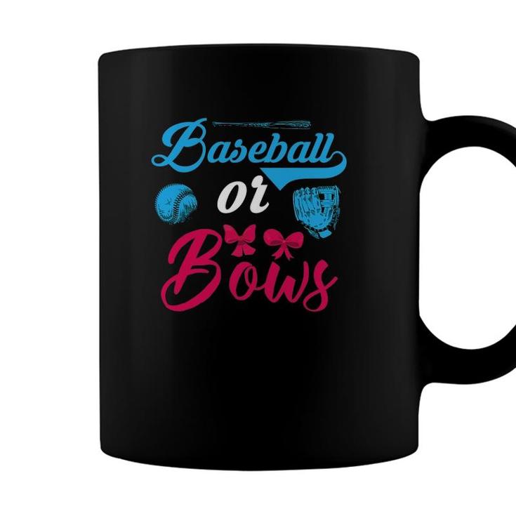 Baseball Or Bows Gender Reveal Party Baby Reveal Dad Mom Coffee Mug