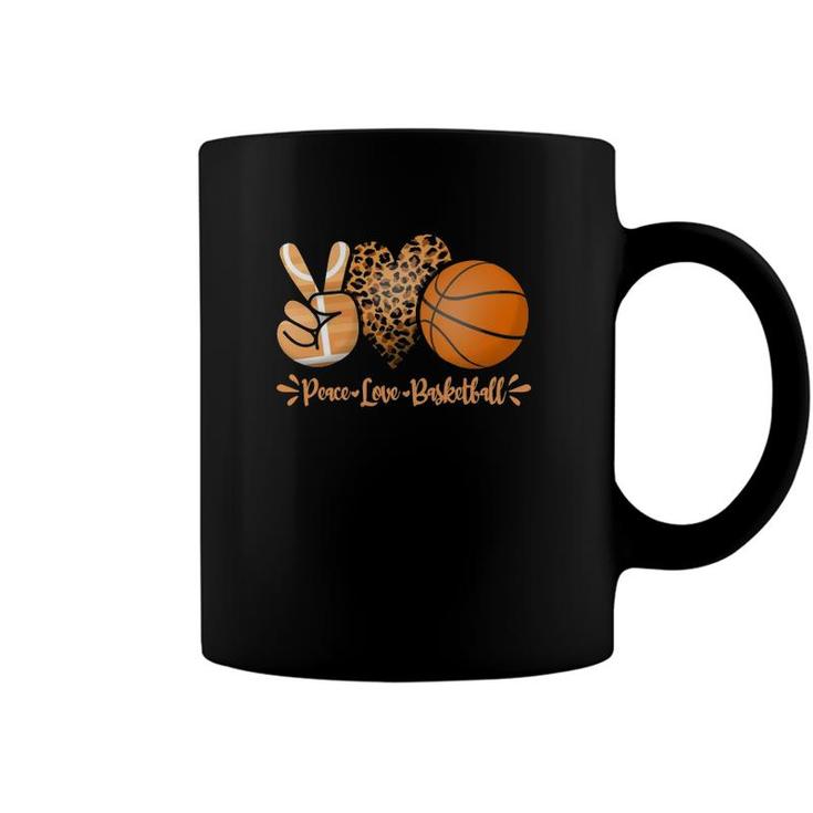 Basketball Girl Peace Love Basketball Mom Game Day Outfit Coffee Mug