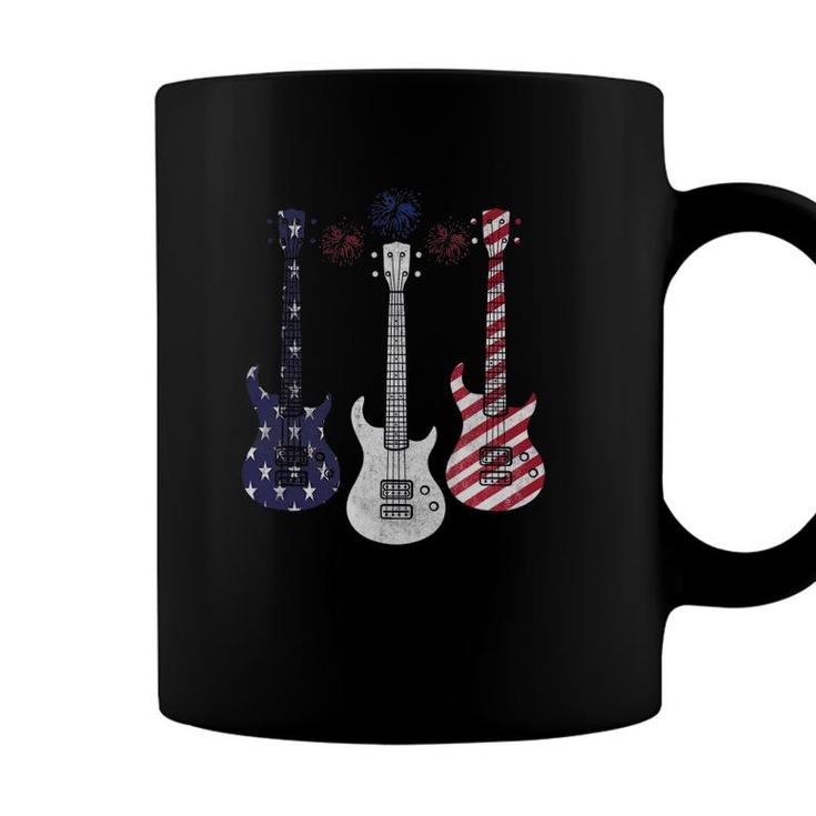 Bass Guitar Flag Usa 4Th Of July Independence Day Pattern Coffee Mug