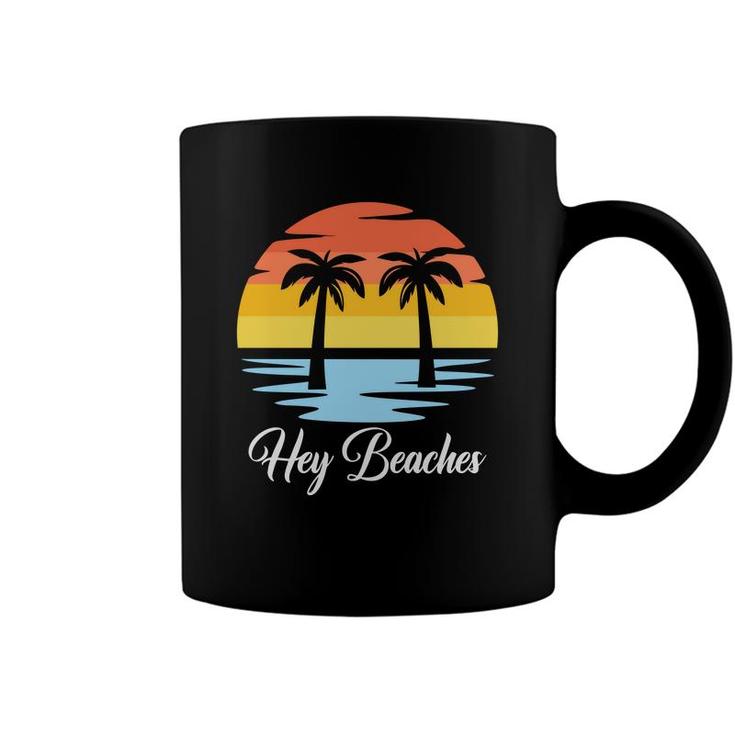 Beach Retro Sunset Summer Enistle Hey Beaches Coffee Mug