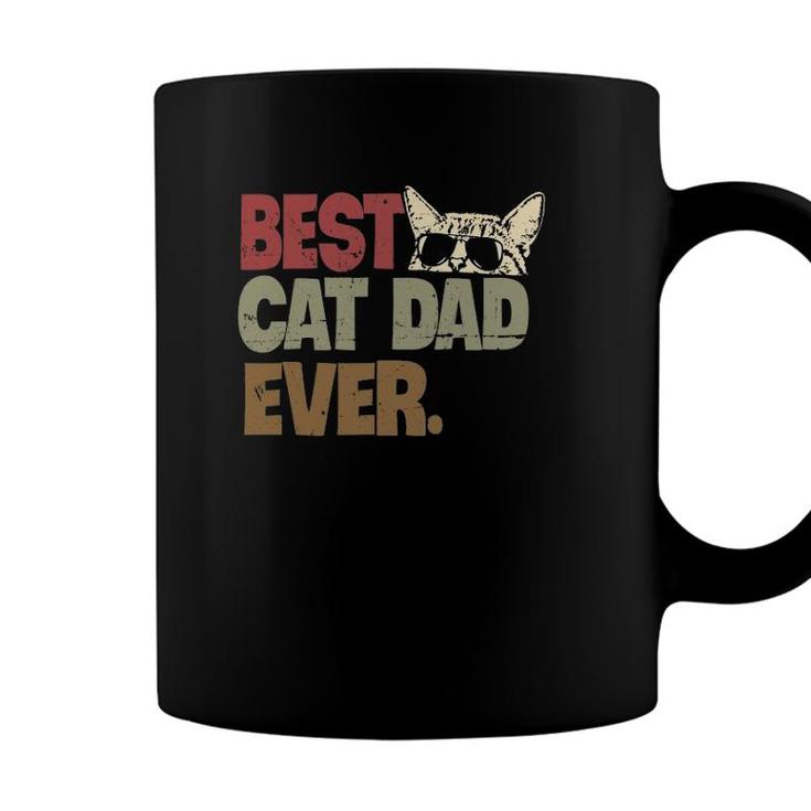 Best Cat Dad Ever Funny Cool Cats Daddy Father Lover Vintage Coffee Mug