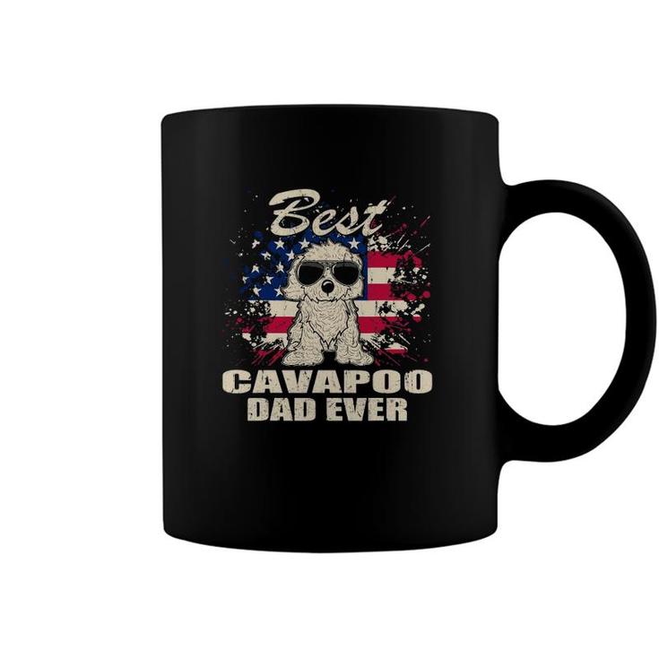 Best Cavapoo Dad Ever Independence Day Vintage Coffee Mug