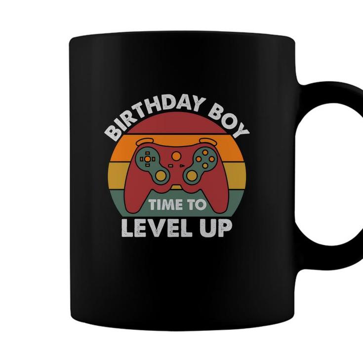 Birthday Boy Time To Level Up Birthday Boy Matching Video Gamer Vintage Coffee Mug