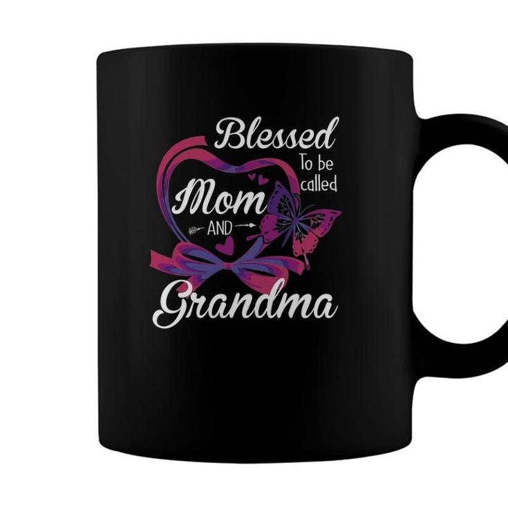 Blessed To Be Called Mom And Grandma Funny Butterfly Coffee Mug